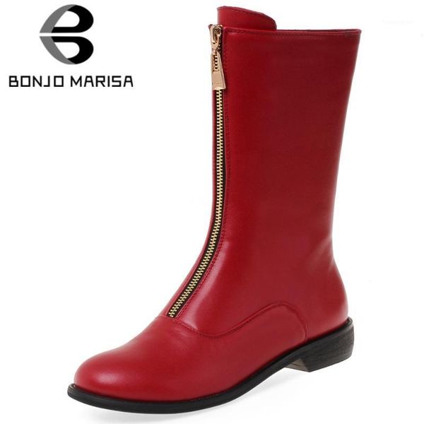 

boots for doropship front zipper high-quality cosy walking mid-calf boot fashion large size 44 shoes women female1, Black