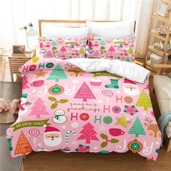 

bedding sets pink christmas duvet cover set 3d digital printing bed linen fashion design comforter