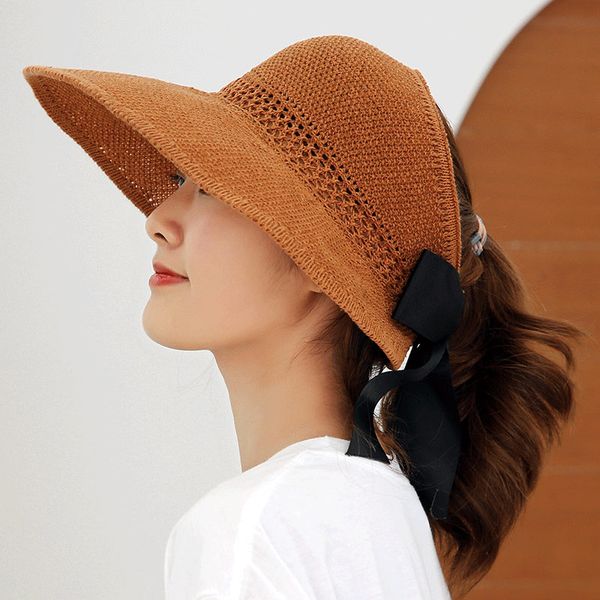 

fashion collapsible straw caps without holiday beach hat womens wide brim hats sun hat tide fisherman hats 7 colors, Blue;gray