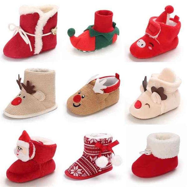 

christmas warm shoes 2021 baby toddler first walkers winter boys girls xmas cosplay cute cartoon kids animal