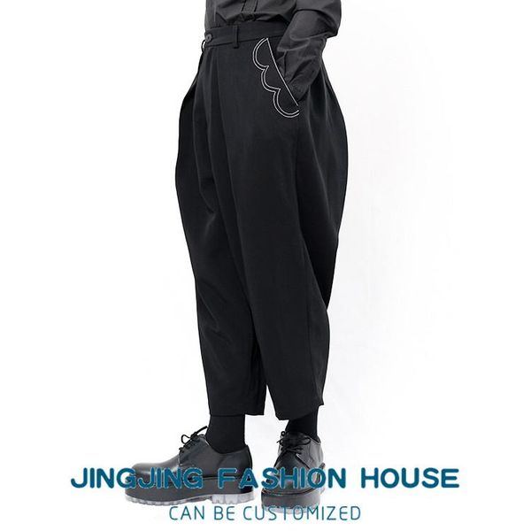 

men's pants s-6xl2021 spring and autumn casual nine - cent ham harem, Black