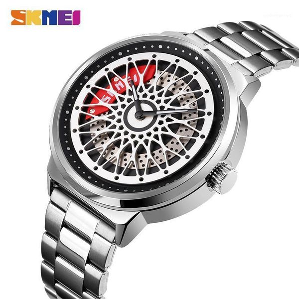 

creativity automatic gravity rotation dial men quartz wristwatches 2021 male clock relogio masculino 9217, Slivery;brown