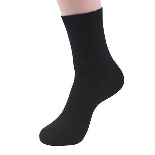 

new bamboo fibres comfortable effects color middle tube business casual men socks, Black