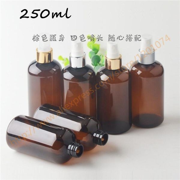 

storage bottles & jars 250ml brown/amber pet bottle with aluminum sprayer.mist bottle. travel refillable perfume container