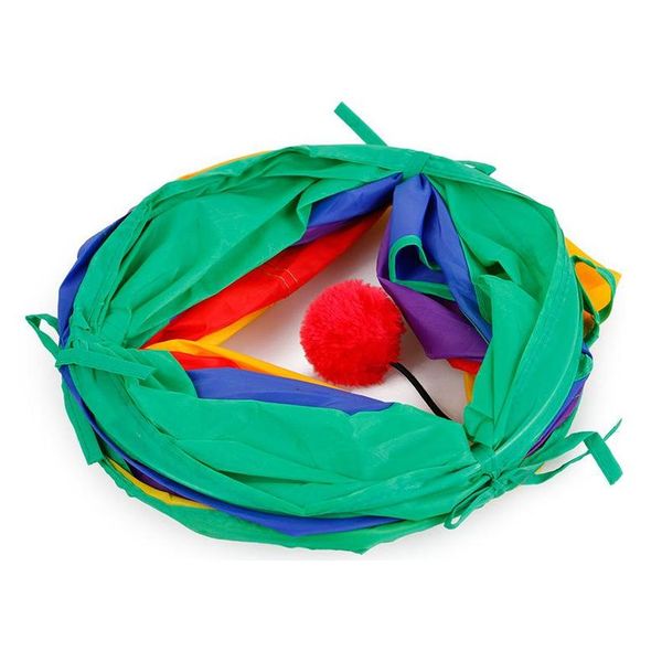 

tent game playing toy 2 holes with ball 115 *25cm colorful foldable cat pet play tunn jllcey insyard