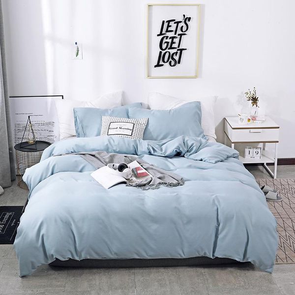 

solid color sanding bedding set 2/3pcs duvet cover set,comfortable bed linens (no fitted sheet) home textile