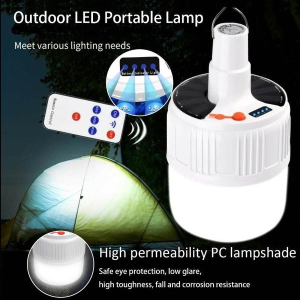 

portable lanterns 5 modes 42 led camping light solar power lamp bulb for outdoor emergency with remote controller