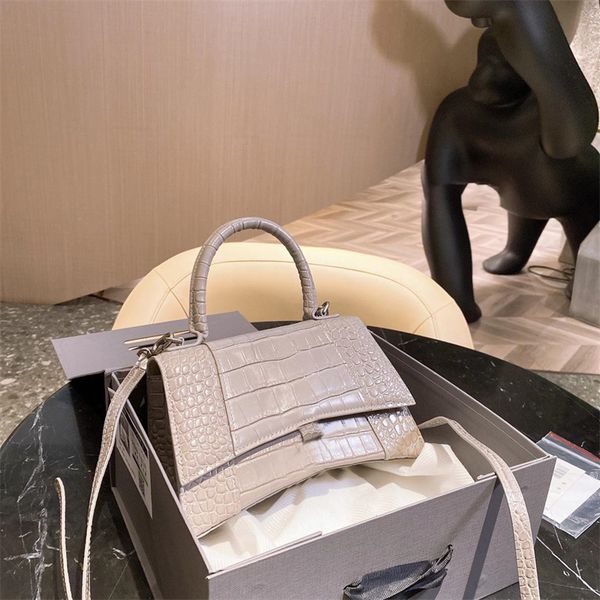

amazing women luxury designer bag ladies handbag crocodile embossed shoulder cross body classic calfskin metal logo hourglass f