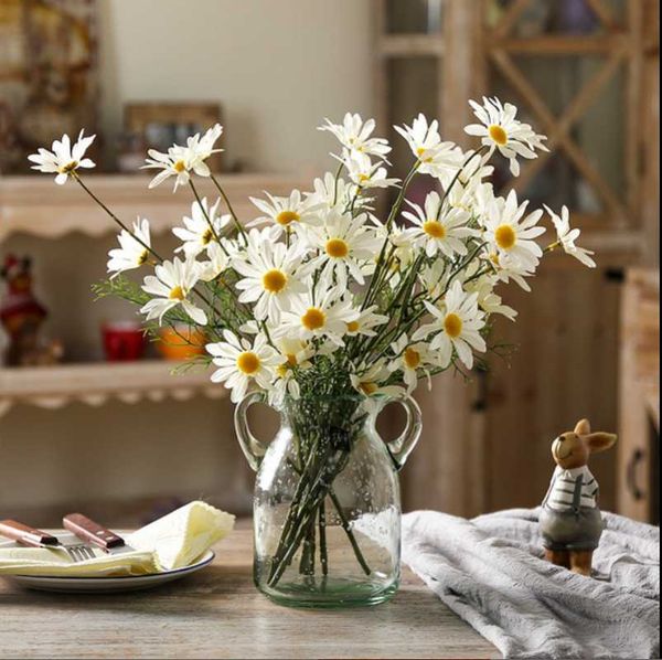 

long pole silk artificial dried flowers daisy for party wedding decor fake flowers diy valentine's day bride beautiful bouquet