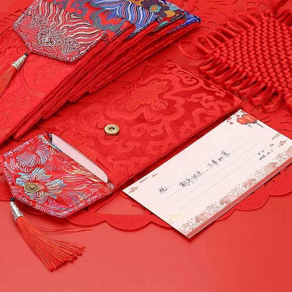 

gift wrap 2021 silk red envelope bag year's satin wedding embroidered packet