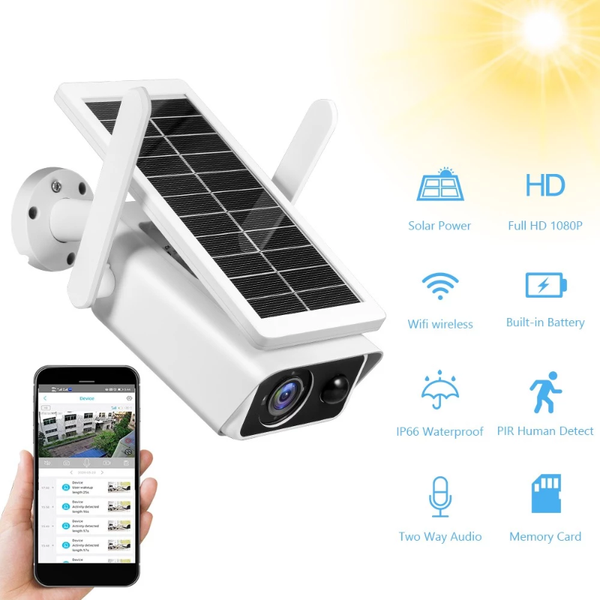 

cameras 1080p solar ip camera wifi battery powered home security pir video intercom low power consumpti surveillance