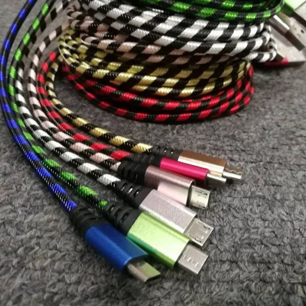 

zebra stripe braided type c cable micro usb cable sync data charging 1m 2m 3m cord woven fabric cable for samsung
