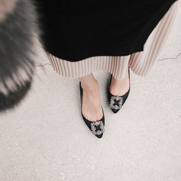 

crystal apartment jewelry woman to wedding elegant women's shoes black moccasins size 33-46 u3xf