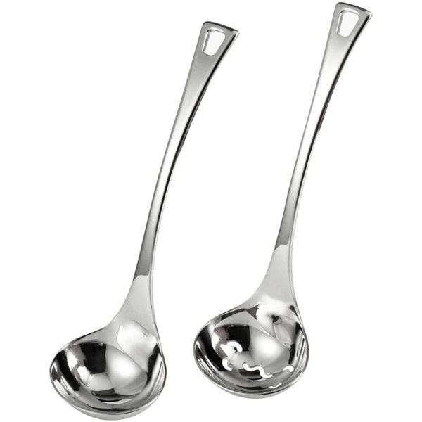 

spoons 2 pieces gravy bowl small soup spoon slotted set stainless steel seasoning dish