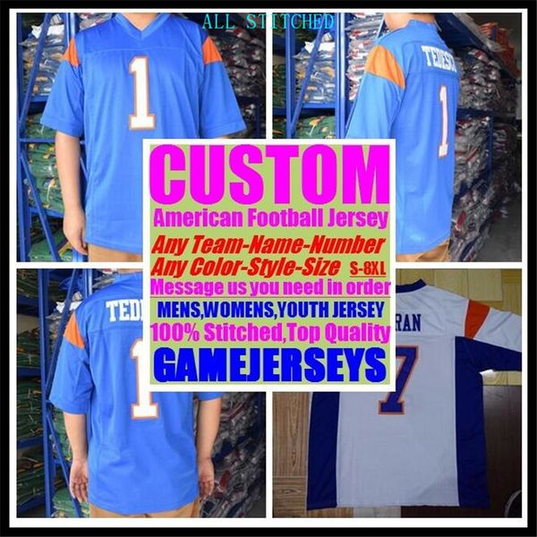 

custom basketball baseball ice hockey men women kids american football jerseys sport vapor untouchable official jersey blue 4xl 5xl 6xl, Black