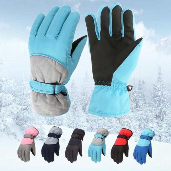 

ski gloves kids boys girls cold-proof waterproof winter cycling fluff warm for cold weather windproof outdoor sports
