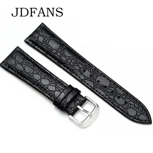 

watch bands suitable for samsung huawei luxury band crocodile pattern cowhide strap 20mm 22mm genuine leather ands waterproof correa, Black;brown