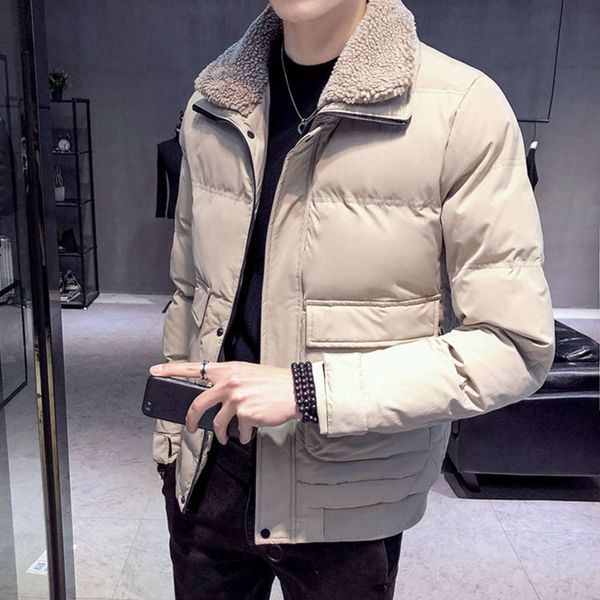 

d240-my009 winter cotton padded jacket men's short down cotton padded jacket trend handsome coat thickened men's cotton padded jac, Black