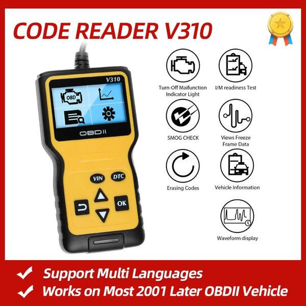 

code readers & scan tools universal car v310 obd reader obd2 scanner check engine fault diagnostic tool plug-and-play interface