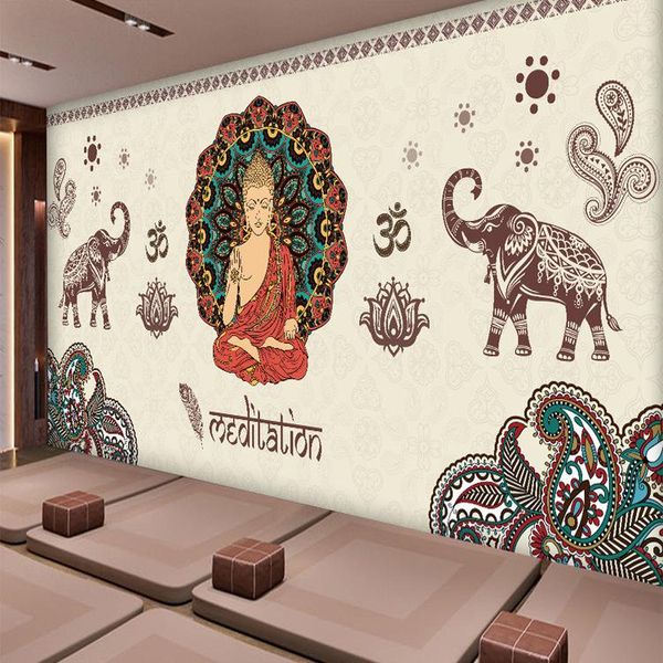 

wallpapers custom large mural southeast asia style religious yoga studio wallpaper god elephant