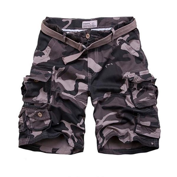 

men's shorts summer cargo men camouflage male camo knee-length comfortable mens short pants hombre with belt plus size, White;black