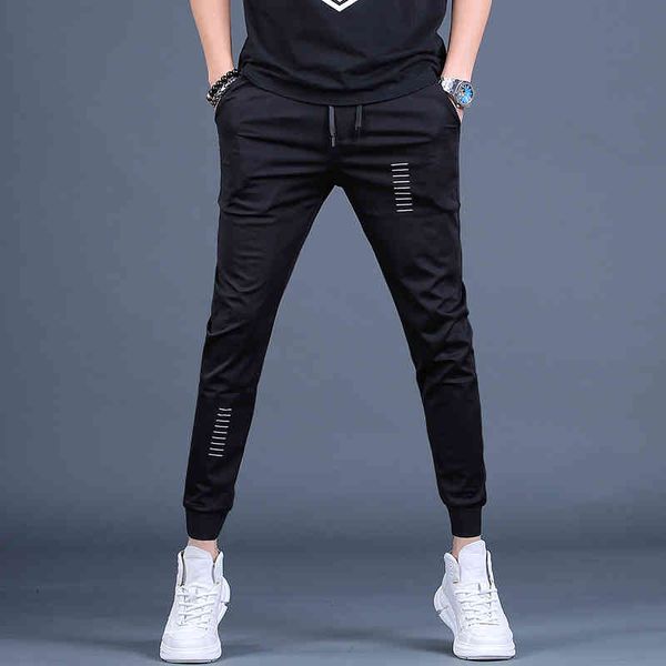 

men's pants fashion black sports summer casual slim fit joggers drawstring trousers myk6