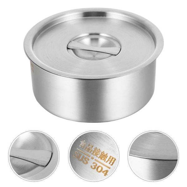 

bowls 1pc stainless steel bowl with lid soup steamed instant noodle