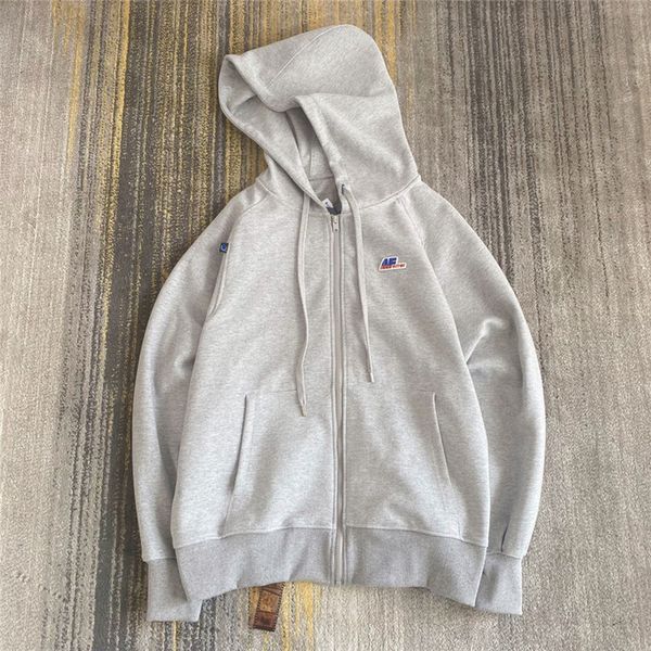 

2021 new error mag hoodie men women heavy fabric zip up adererror sweatshirts ader mark pullovers inside tag 9877, Black