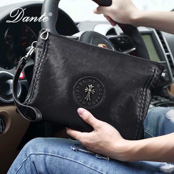 

wallet men's handbag leather business head multi function bag, Red;black