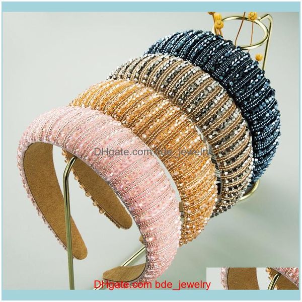 

hair jewelry jewelryhair clips & barrettes gorgeous baroque full color crystal wide headband for woman elegant sparkly beaded hairband weddi, Golden;silver