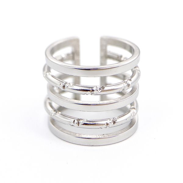 

fashion simple silver gold band ring for men stainless steel 5 hoop cuff large rings man charm dainty personalized hiphop father day jewelry