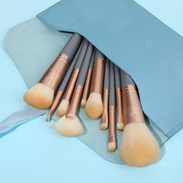 

makeup brushes 8/10 blue fur eyeshadow highlight loose powder and beauty tools