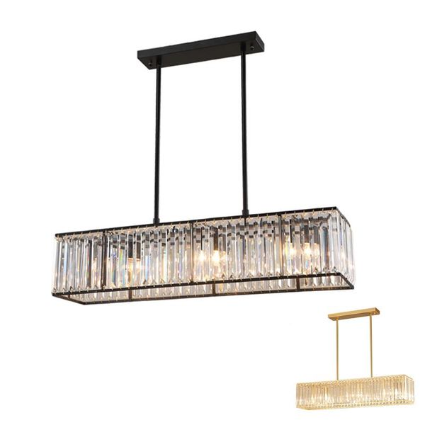 

modern glass tube rectangular led chandelier light stylish american hanging lamp for dinning room glass crystal hanging light