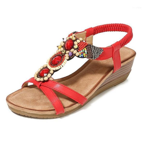 

fashion womens shoes 2021 large size wedge med beige heeled sandals summer heels round toe sizes on medium spring11, Black