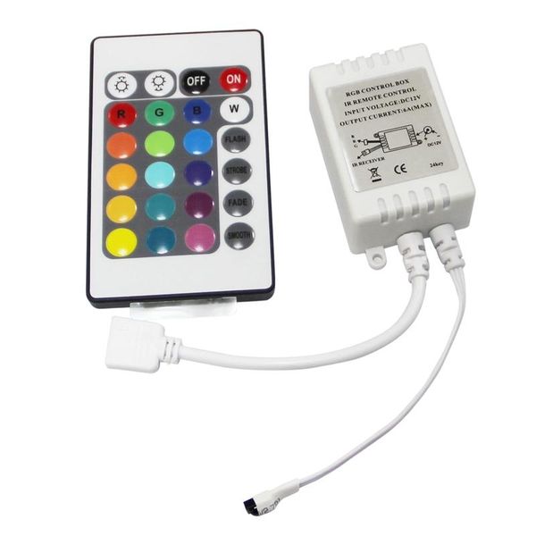 

led rgb controller control ir fb 24 keys white 12v