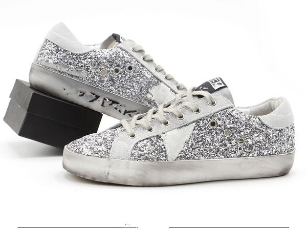 

2021 starry sky sneakers golden classic double high bottom starry sky distressed dirty shoes goose designer men's and women's shoe, Black