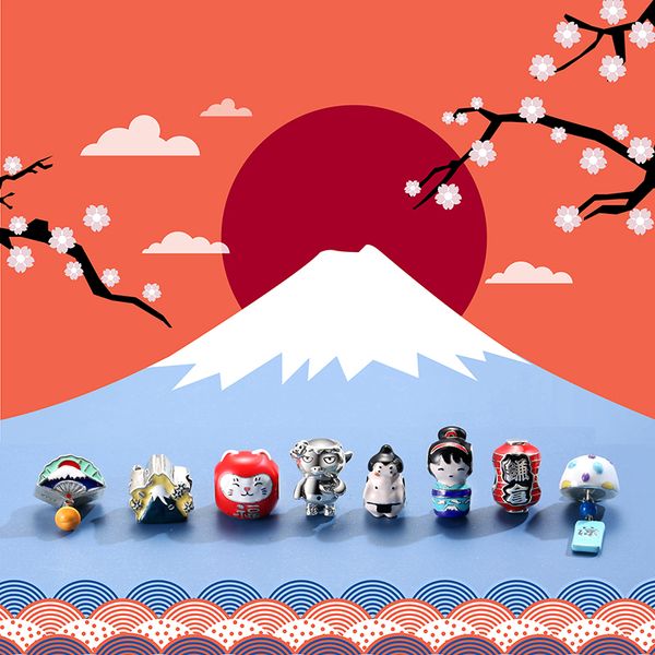 

2021 japanese style culture warm es charms metal beads for women 925 sterling silver charm jewelry for bracelet bangle gift q0531, Black