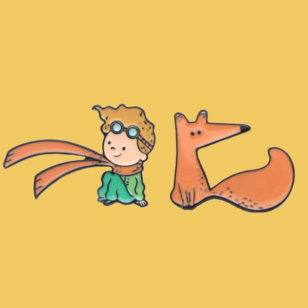 

pins, brooches o333 wholesale 10pcs/lot le petit prince cute cartoon metal enamel pin creative denim hat collar jewelry, Gray