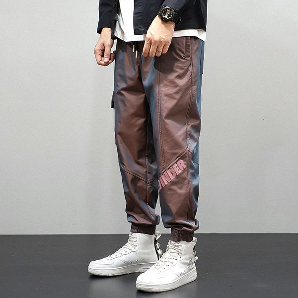 

2021 new newly autumn fashion casual cargo men loose fit big pocket wide leg harem trousers streetwear hip hop joggers pants hombre zyj8, Black