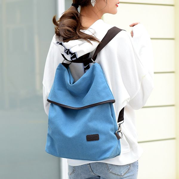 

fashion women backpacks large capacity canvas bookbag waterproof anti theft travel backpack school bag for teenage girls mochila k726