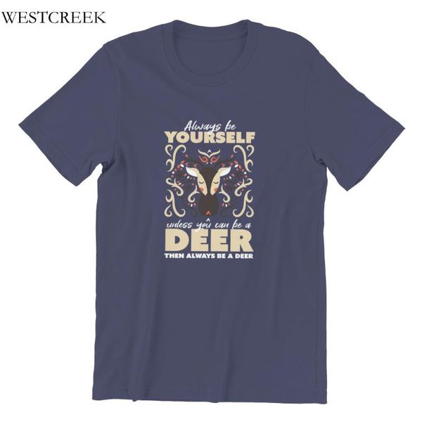 

men's t-shirts always be yourself favorite animal deer ornament t-shirt print black punk anime 4xl 5xl 6xl tshirts 18961, White;black