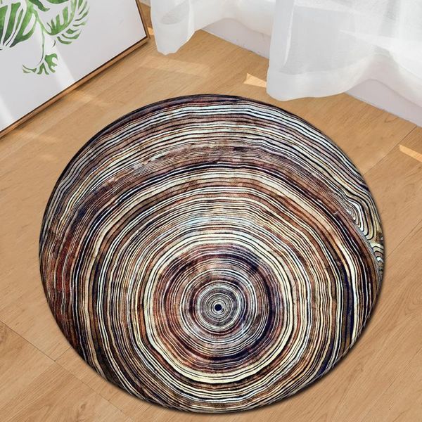 

carpets 2021 dry wood grain 3d pattern round carpet for kids room computer chair rugs vloerkleed teppich 10 kinds styles