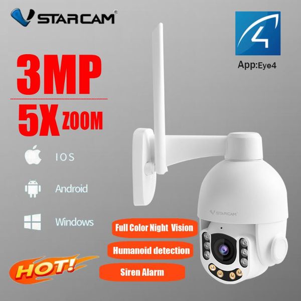 

Vstarcam 3MP Wifi IP Camera Outdoor 5X Digital Zoom AI Human Detect Night Full Color P2P Security CCTV Camera Two Way Audio IP66