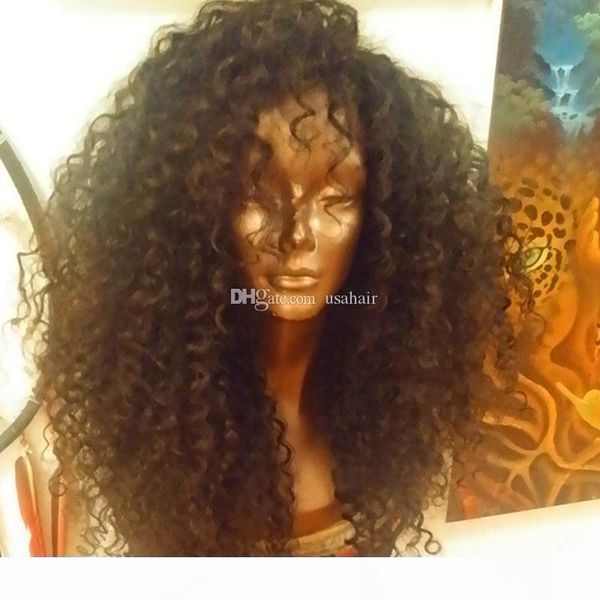 

150% brazilian full lace human hair wig for black women virgin hair kinky curly lace front human hair wig glueless full lace wig, Black;brown
