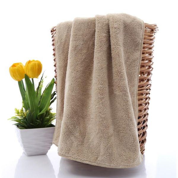 

towel 35*75cm water absorbent cleaning dry hair camping face cleansing salon double-sided coral velvet swimming bath travel