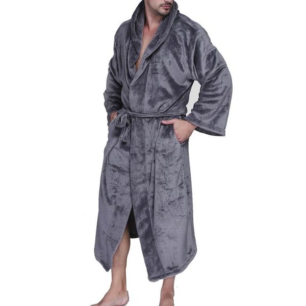 

autumn winter men's bathrobe 10xl 9xl 8xl 7xl 6xl bust 150cm warm plus size sleepwear pajama man, Black;brown