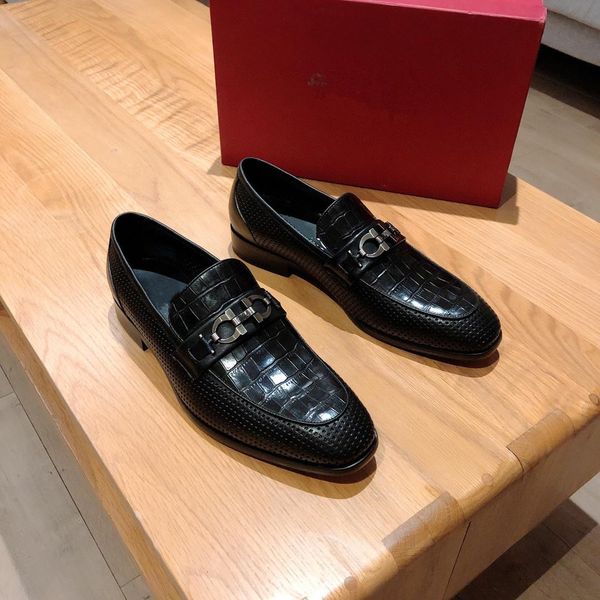 

2019 classic business men's luxury dress shoes fashion elegant formal wedding shoes men slip on office oxford shoes for men big size 45, Black