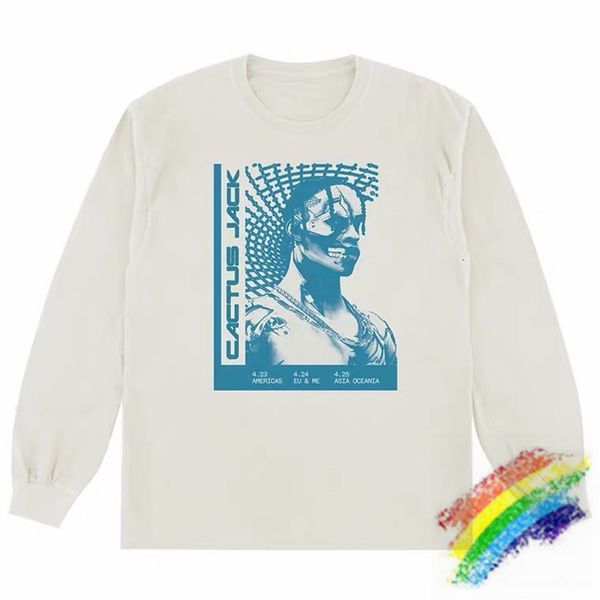 

2021 new travis scott cactus jack t-3500 repeat ls t shirt men women 1:1 washed long sleeve old vintage tees shjs, White;black