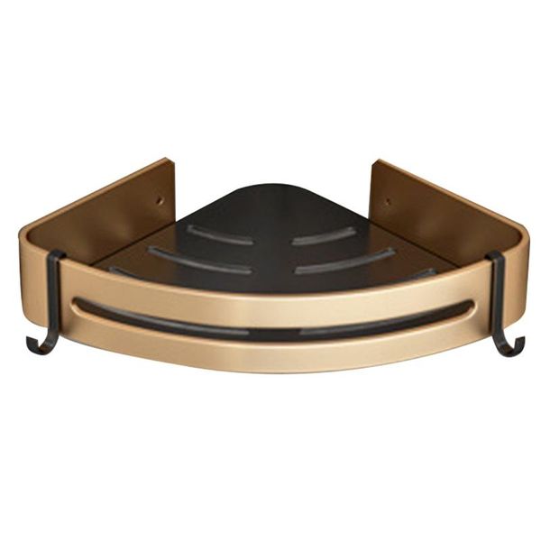 

hooks & rails corner shelf wall-mounted black gold bathroom soap dish shower rack bathtub shampoo basket