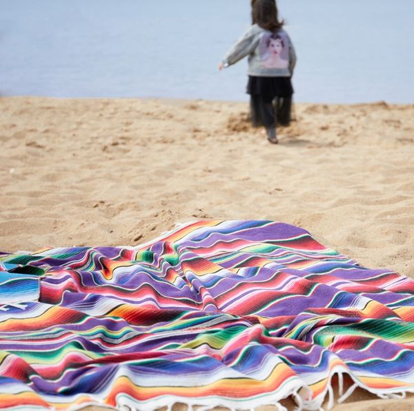 

150x200cm mexican serape blanket outdoor stripe rainbow handwoven blankets mat for beds travel picnic sofa table cove